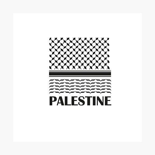 Item preview, Yasser Arafat Palestinian Kufiya Pattern Design | Black & White  designed and sold by Qantara  Art Gallery.