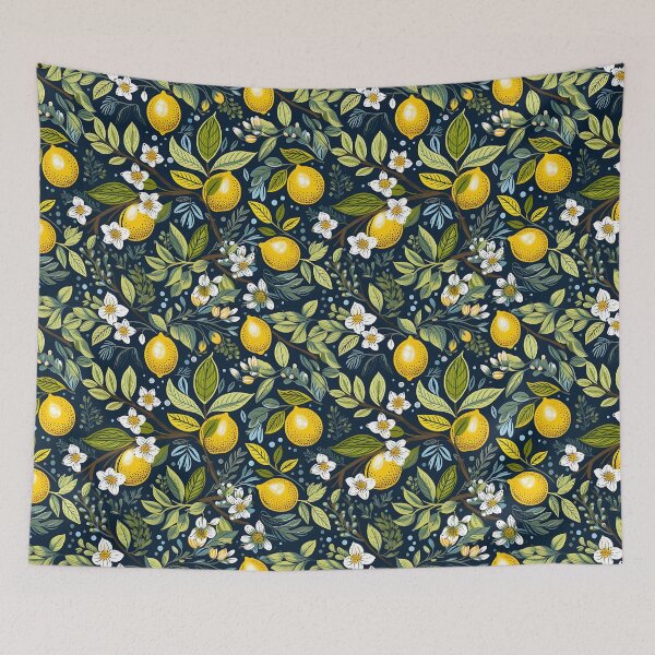 Item preview, Zesty Blossoms - Lemon Seamless Pattern with Flowers and Branches designed and sold by vadimcarazan.