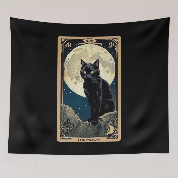 Item preview, the moon tarot card - black cat designed and sold by chicagocat80s.