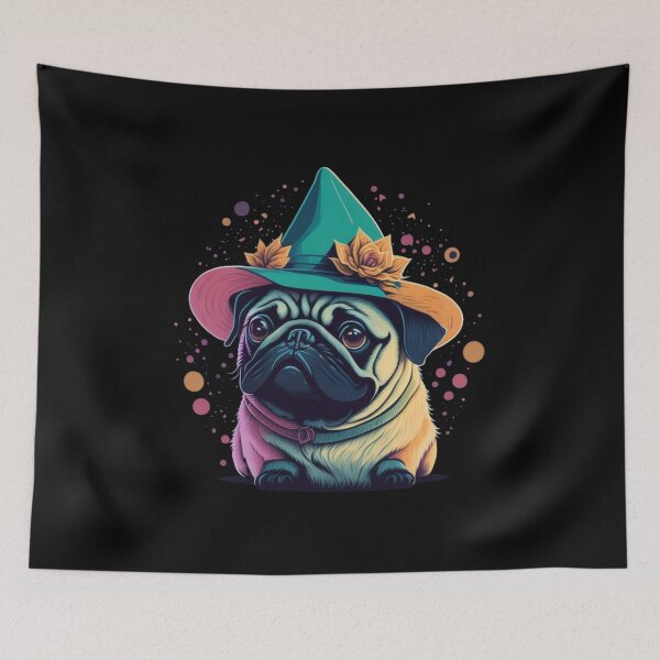 Item preview, Pug in hat designed and sold by Pug-Obsession.