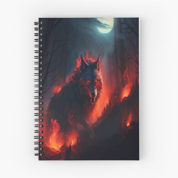 Item preview, Inferno's Embrace: Flaming Wolf Amidst the Charred Forest designed and sold by FantasyVisions.