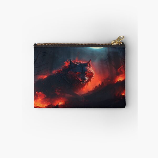 Item preview, Inferno's Embrace: Flaming Wolf Amidst the Charred Forest designed and sold by FantasyVisions.