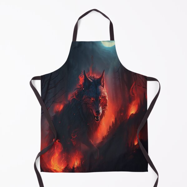 Item preview, Inferno's Embrace: Flaming Wolf Amidst the Charred Forest designed and sold by FantasyVisions.