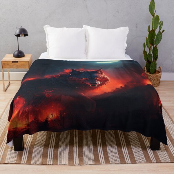 Item preview, Inferno's Embrace: Flaming Wolf Amidst the Charred Forest designed and sold by FantasyVisions.