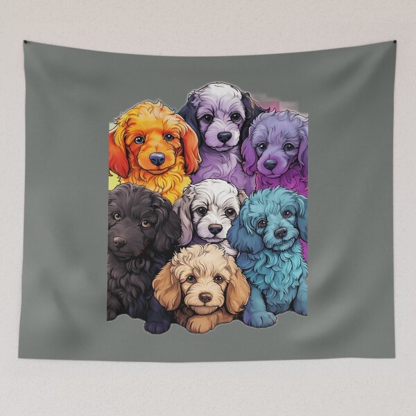 Item preview, Seven Multi-coloured Whimsical and Lovable Poodle Puppies 	 	 designed and sold by tacoxlafb13.