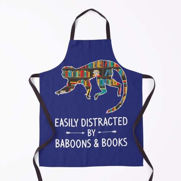 Item preview, Easily Distracted By Baboons _ Books Lover 	 Monkey    	 designed and sold by qxdoinsl43.