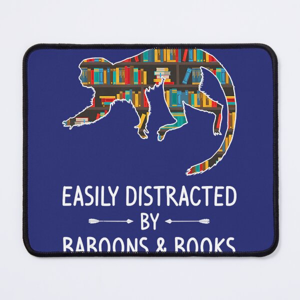 Item preview, Easily Distracted By Baboons _ Books Lover 	 Monkey    	 designed and sold by qxdoinsl43.