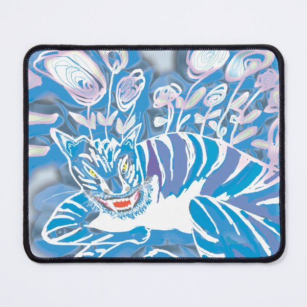 Item preview, Blue tiger and white flowers designed and sold by Diola Sotelo.