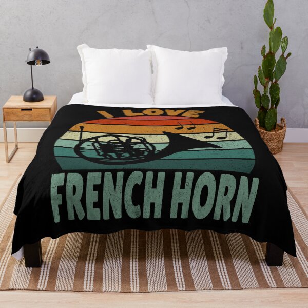 Item preview, I Love French Horn - Vintage Sunset Silhouette Design designed and sold by Zandalus.