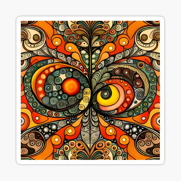 Psychedelic Owl Pattern Sticker