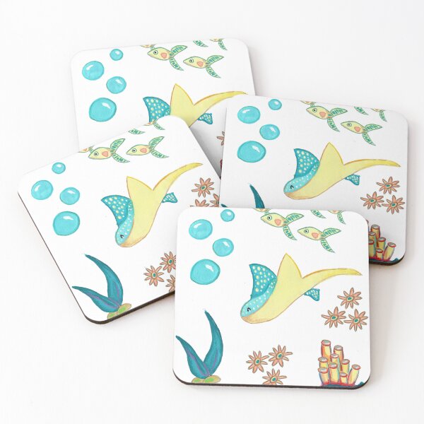 Item preview, Stingray, bajo el mar, animales marinos, vida acuática, dibujo de rayas designed and sold by Manitoquerido.