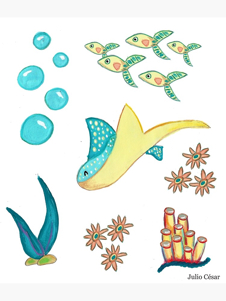 Marine life drawing colorful handdrawn fish icons Vectors graphic art  designs in editable .ai .eps .svg .cdr format free and easy download  unlimit id:6834293