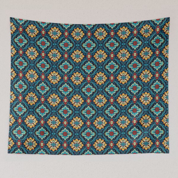 Artikelvorschau, Ottoman Palace Designs dunkelgrüne Blumenfliese entworfen und verkauft von Ottoman Palace Designs.
