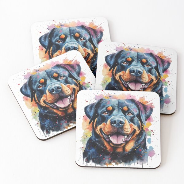 Item preview, Rottie / Rottweiler Bright Watercolor Painting  designed and sold by Bug & Brush.