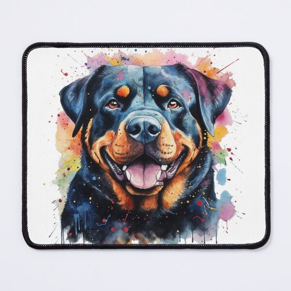 Item preview, Rottie / Rottweiler Bright Watercolor Painting designed and sold by Bug & Brush.