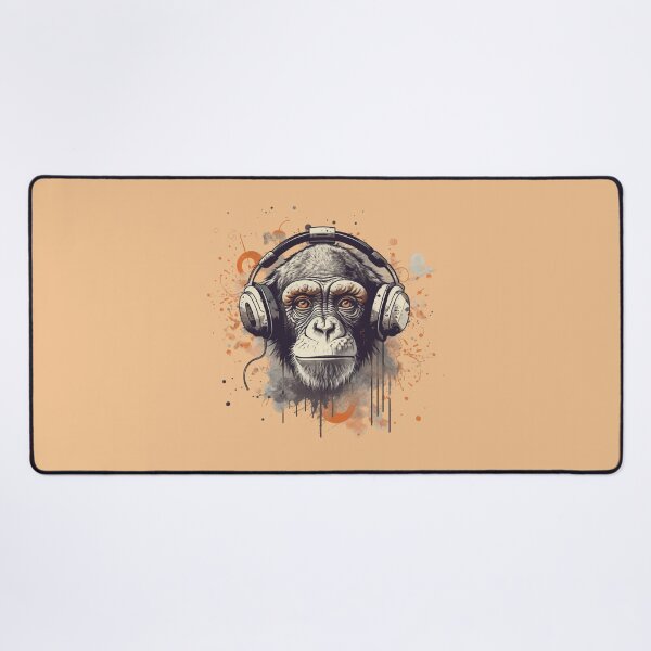 Item preview, Monkey with headset listening music designed and sold by bigmoments.