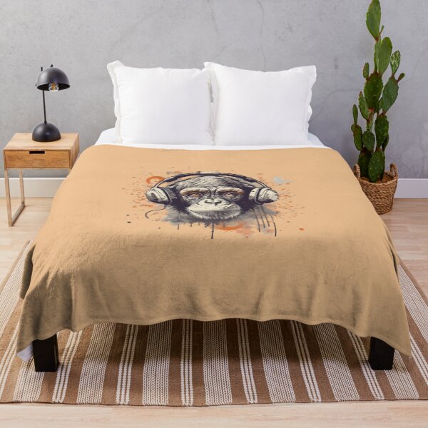 Item preview, Monkey with headset listening music designed and sold by bigmoments.
