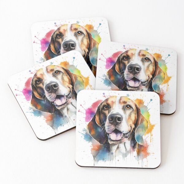Item preview, TWC Treeing Walker Coonhound Watercolor Painting - Bright Watercolor Coon Hound designed and sold by Bug & Brush.