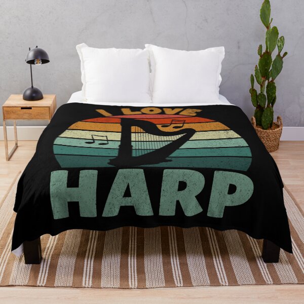 Item preview, I Love Harp - Vintage Sunset Silhouette Design designed and sold by Zandalus.