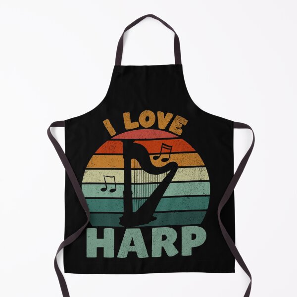 Item preview, I Love Harp - Vintage Sunset Silhouette Design designed and sold by Zandalus.