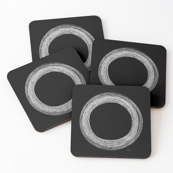 Item preview, Black And White Enso 4 Circle Style Art designed and sold by Sharon Cummings Art.