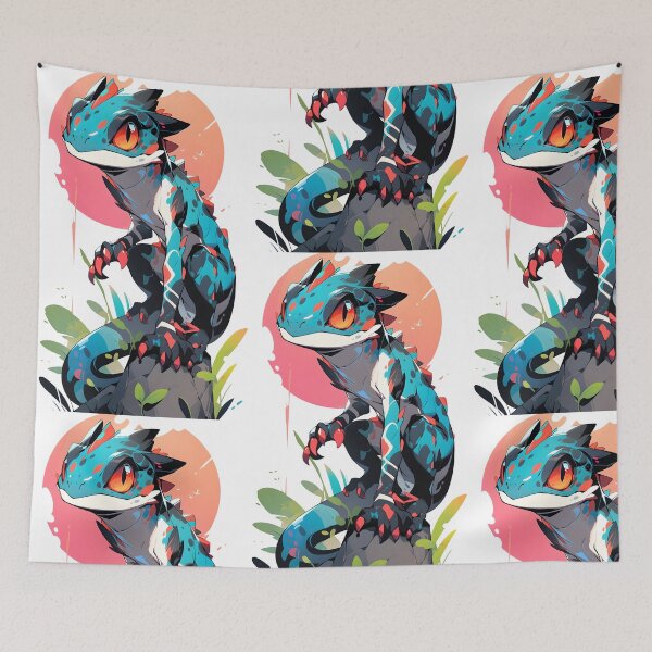 Item preview, Bright blue lizard! - fantasy reptile designed and sold by HydraDreams.