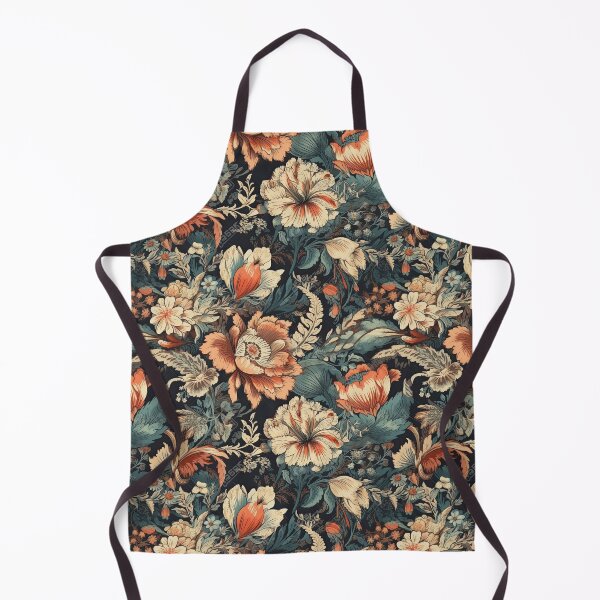 Item preview, Old Fashioned Floral Pattern in Coral and Teal designed and sold by kansaikate.