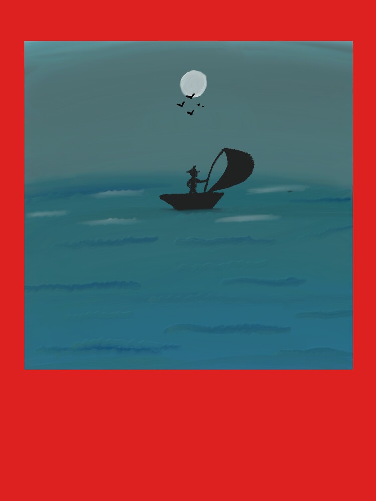 Thumbnail 7 of 7, Classic T-Shirt, Alone Sailor paintings by JiggsFashion designed and sold by JiggsFashion.