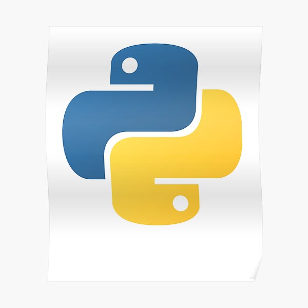 "Python Official Logo Scripting Programming Language" Poster for Sale ...