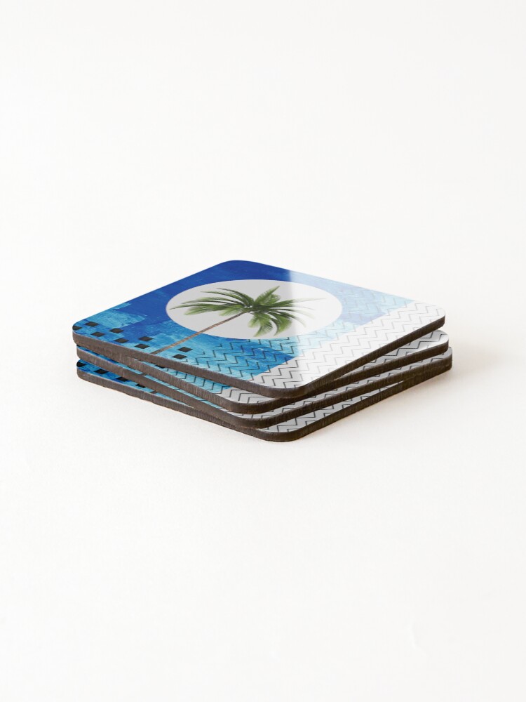 Thumbnail 4 of 5, Coasters (Set of 4), Abstract Palm Tree designed and sold by RagWeasel.