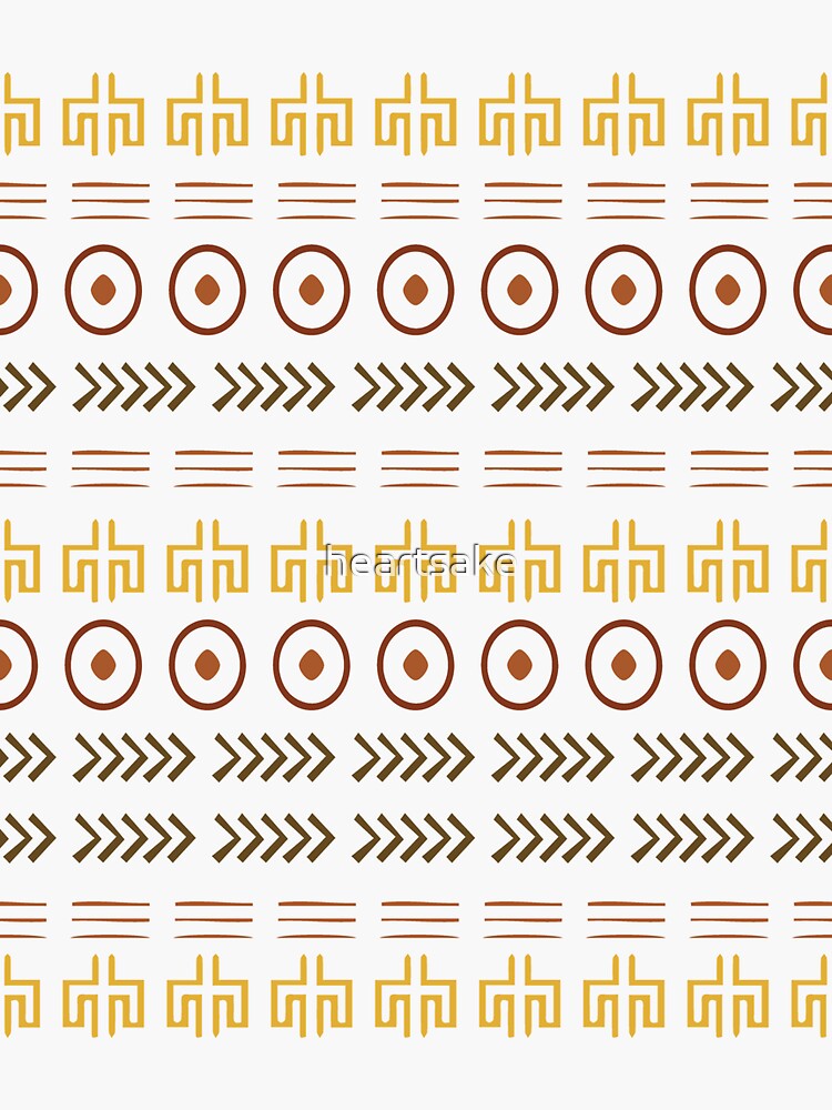 Thumbnail 3 of 3, Sticker, Modern Boho Ethnic Mudcloth Pattern designed and sold by heartsake.
