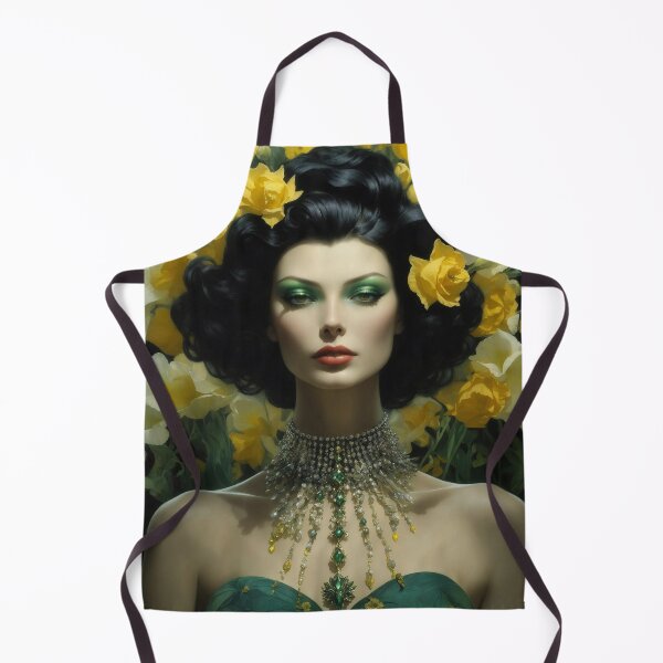 Item preview, Top model surrounded by white flowers wearing an elegant and posh necklace for modern home decoration. designed and sold by paulo silveira.