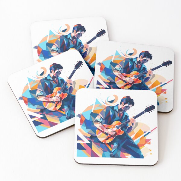 Item preview, Blues Serenade - Guitarist in Vibrant Hues designed and sold by RokaaShop.