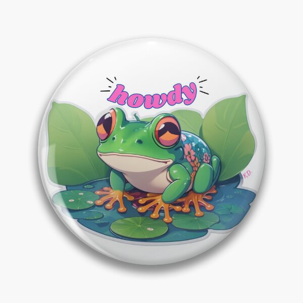 Item preview, Amphibious Charm: cute frog button designed and sold by RafaelaDonatti.