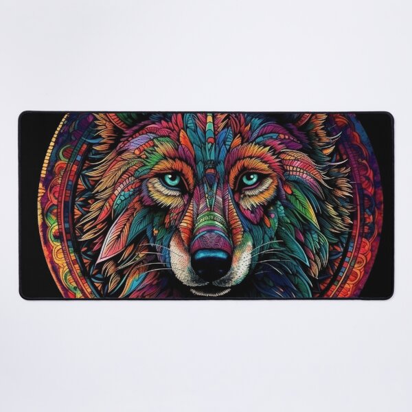 Aperçu de l'œuvre Loup Ayahuasca créée et vendue par bysilvaart.