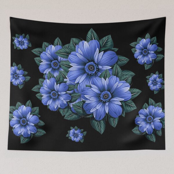 Item preview, Cute Pastel Blue Hawaiian Hibiscus Flower Pattern designed and sold by IHeartArts.