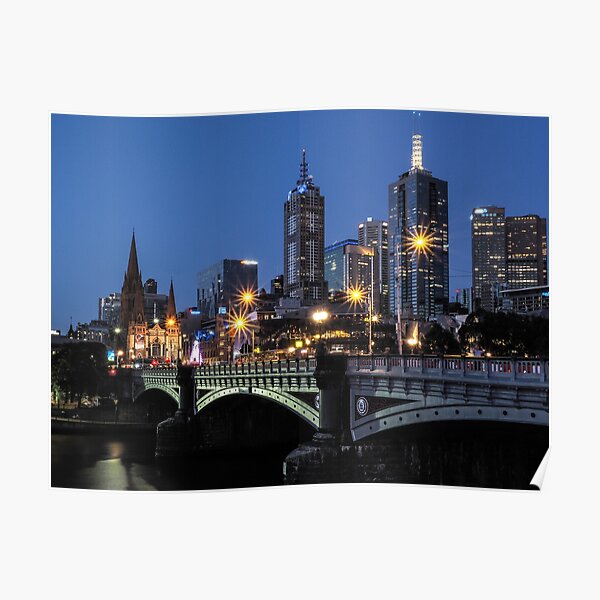 STARS FOR MELBOURNE AT NIGHT Poster