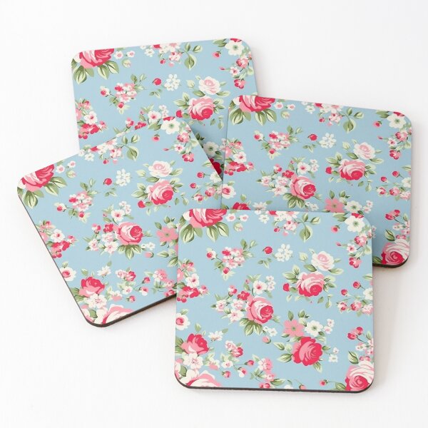 Item preview, Pretty White Floral Vintage Roses Pattern designed and sold by Sir Meow Meow.