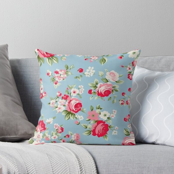 Item preview, Pretty White Floral Vintage Roses Pattern designed and sold by Sir Meow Meow.