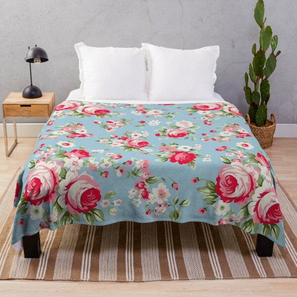 Item preview, Pretty White Floral Vintage Roses Pattern designed and sold by Sir Meow Meow.