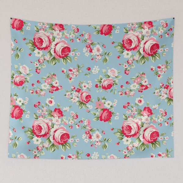Item preview, Pretty White Floral Vintage Roses Pattern designed and sold by Sir Meow Meow.