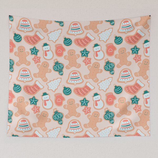Item preview, Pink Christmas Holiday Cookie Pattern designed and sold by beestonestudio.