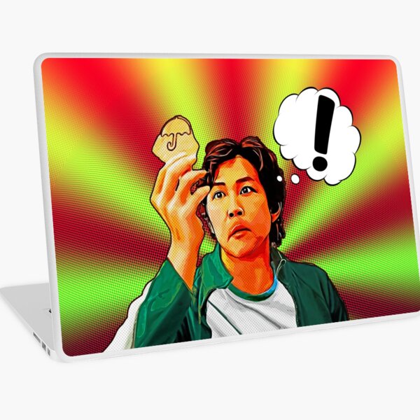 Item preview, SQUID GAME - The Man With the Umbrella (yellow/green/exclamation) designed and sold by JakeMauiDesign.