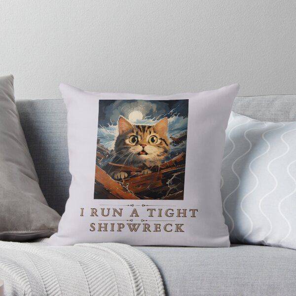 Artikelvorschau, Mit Cat Design erleide ich einen knappen Schiffbruch | Lustige Seekatze entworfen und verkauft von KittyStampedeCo.