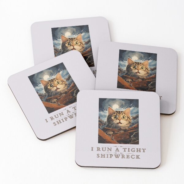 Item preview, I Run a Tight Shipwreck with Cat Design | Funny Nautical Cat  designed and sold by KittyStampedeCo.