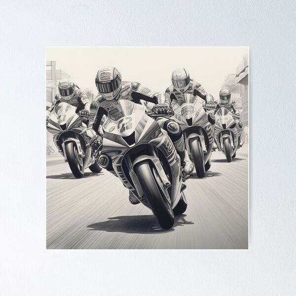 Item preview, A Superbike Race Sketch designed and sold by Sketch-Shack.