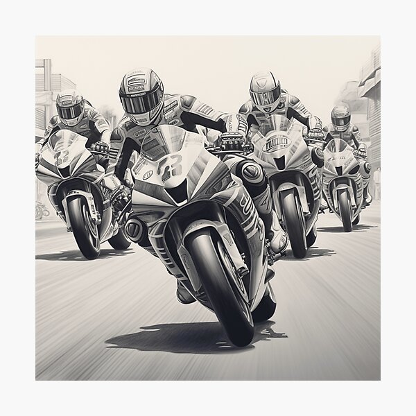 Item preview, Un boceto de carrera de Superbike designed and sold by Sketch-Shack.