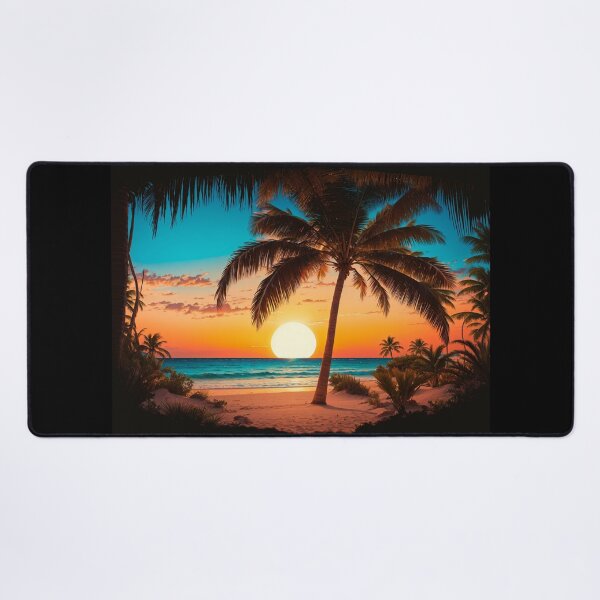 Item preview, Sunset Beach Tropical Palm Tree designed and sold by Fateh-Kro ⭐⭐⭐⭐⭐.