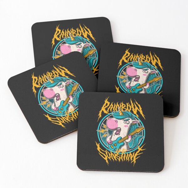 Item preview, Rainbow and Sunshine - Cute Metal Band Unicorn designed and sold by Studio Mootant.