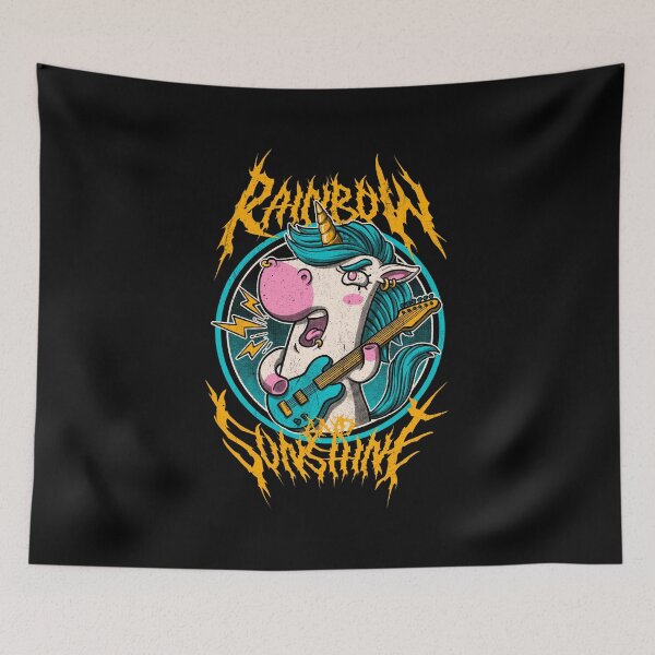 Item preview, Rainbow and Sunshine - Cute Metal Band Unicorn designed and sold by Studio Mootant.